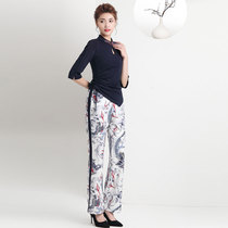 Tangyue 2021 summer new foot bath overalls female health center pedicure shop SPA technician printed sleeve set