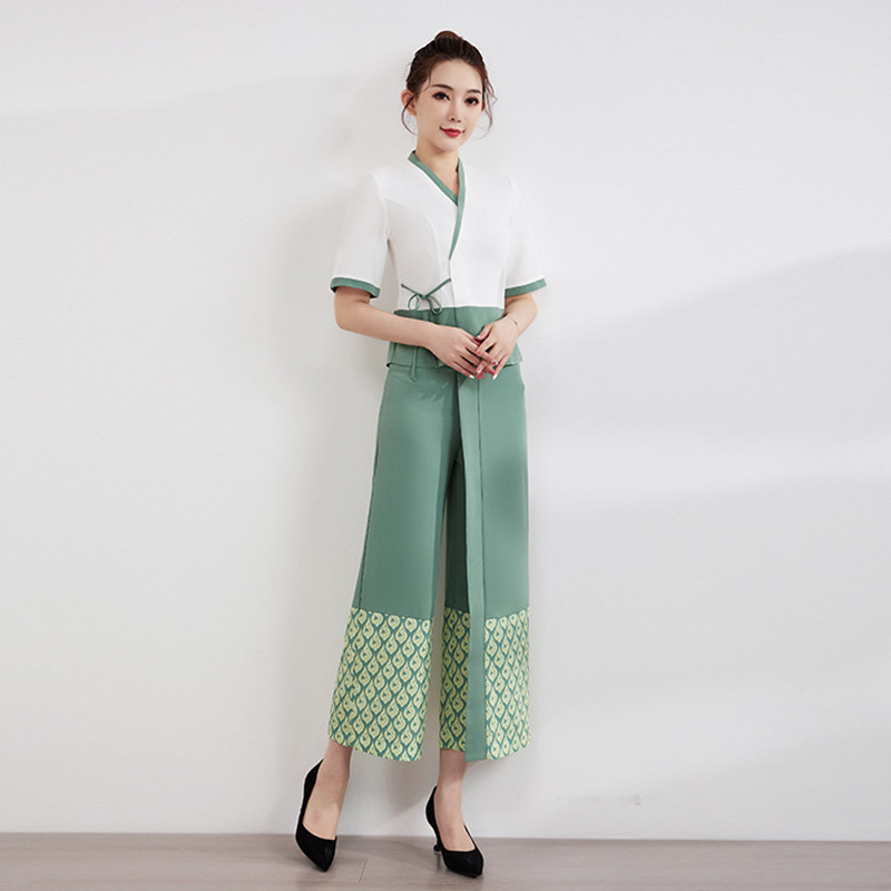 Tangyue 2022 new technician work clothes foot therapy foot bath health club sauna massage SPA set loose V-neck