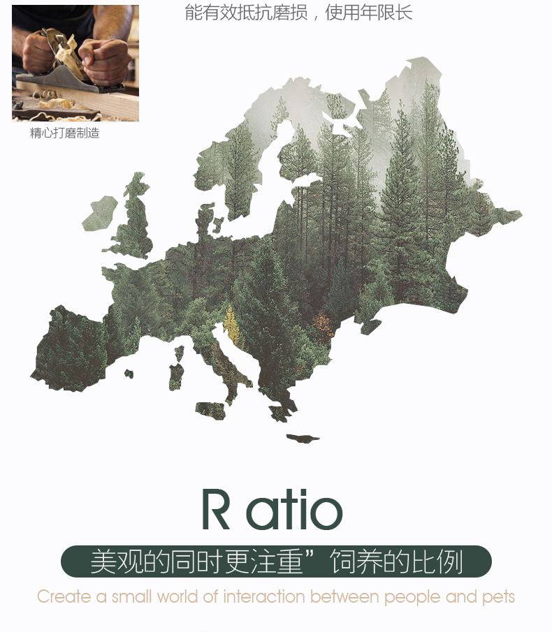 Аксессуары для рептилии 乌龟水龟缸别墅橡木实木水陆缸 黄缘陆龟半水龟景观套装套餐 Mzoocage