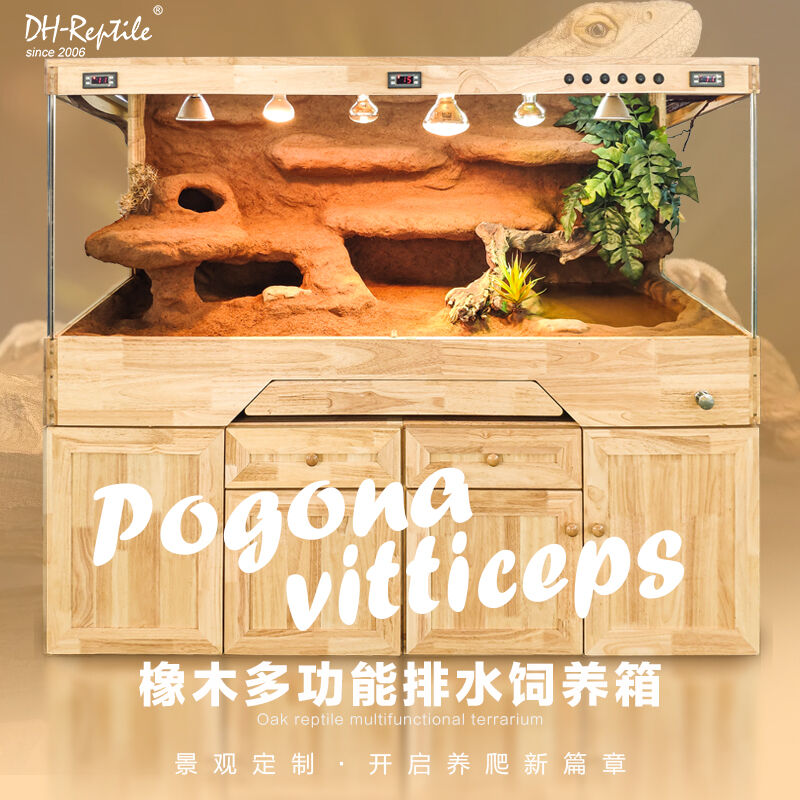 (Desert) intelligent reptile lizard lizard mane lion lizard python constant temperature climbing and rearing box ground heating spa drain