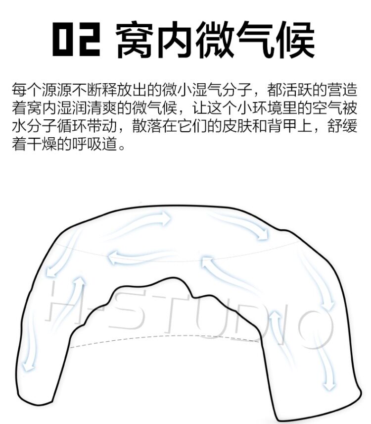 Аксессуары для рептилии 包邮 爬宠陆龟加湿大号/小号爬箱躲避洞 爬虫保湿预防隆背 送瓷盆 H/STUDIO