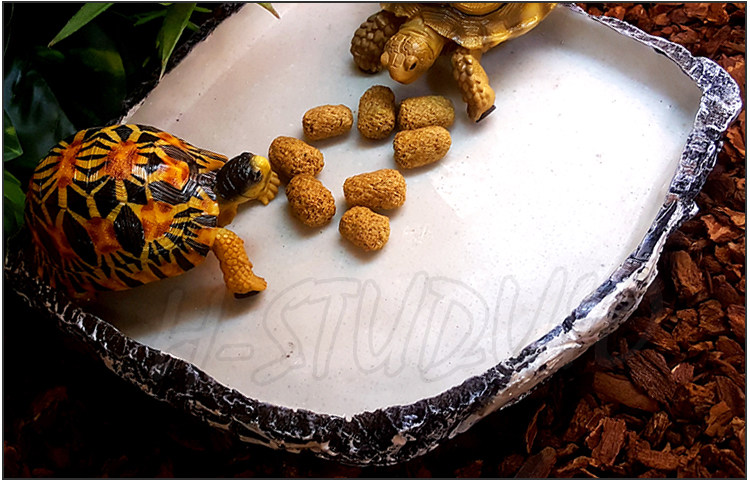 Аксессуары для рептилии 包邮 爬宠爬虫食盆水盆天然树脂合成材质 角蛙乌龟蜥蜴宠物蛇通用 H/STUDIO