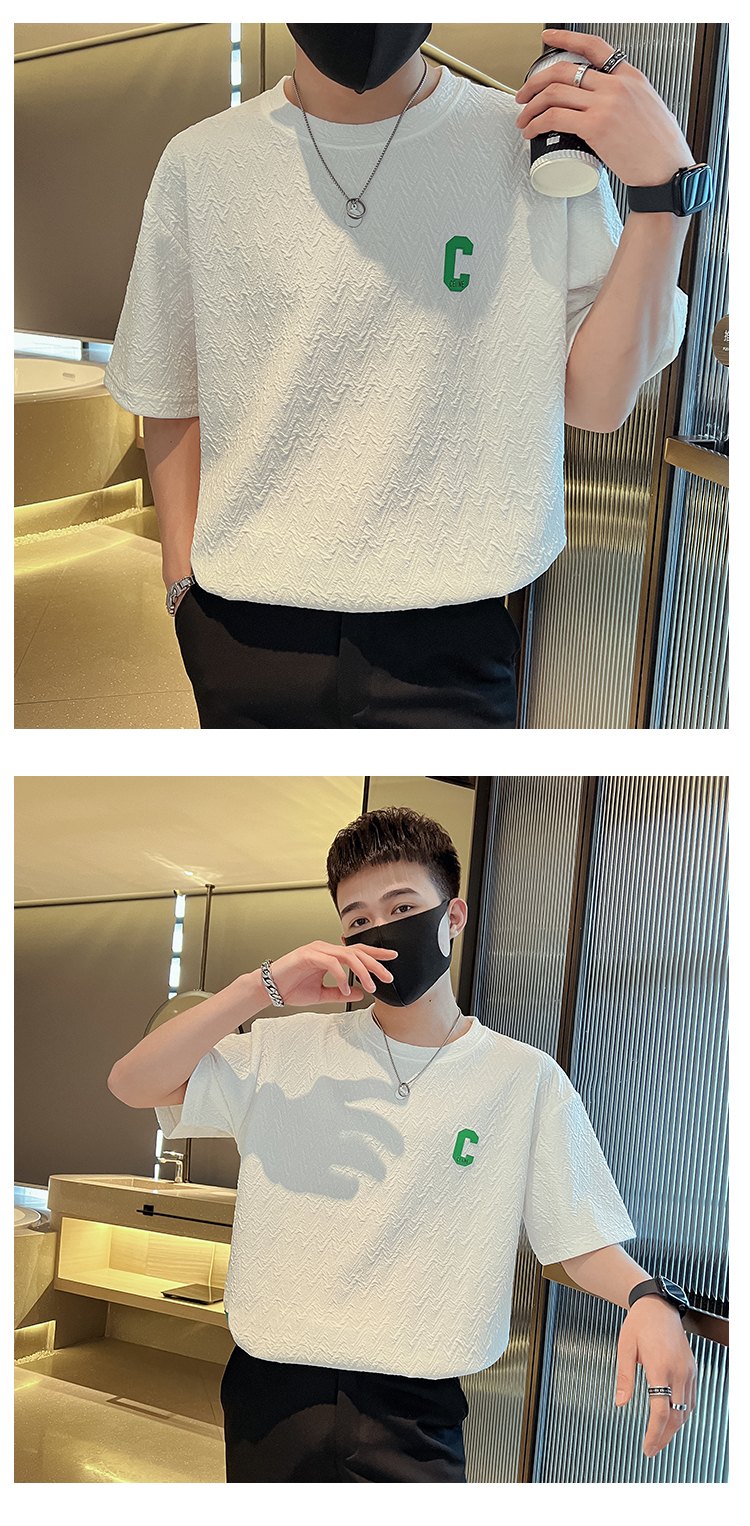 Men's short sleeved for summer, new 2022 Korean version trend, handsome round neck, simple and fashionable T-shirt top_voghion.com