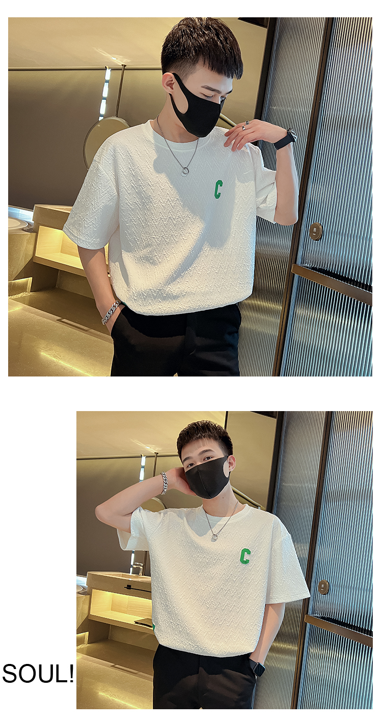 Men's short sleeved for summer, new 2022 Korean version trend, handsome round neck, simple and fashionable T-shirt top_voghion.com