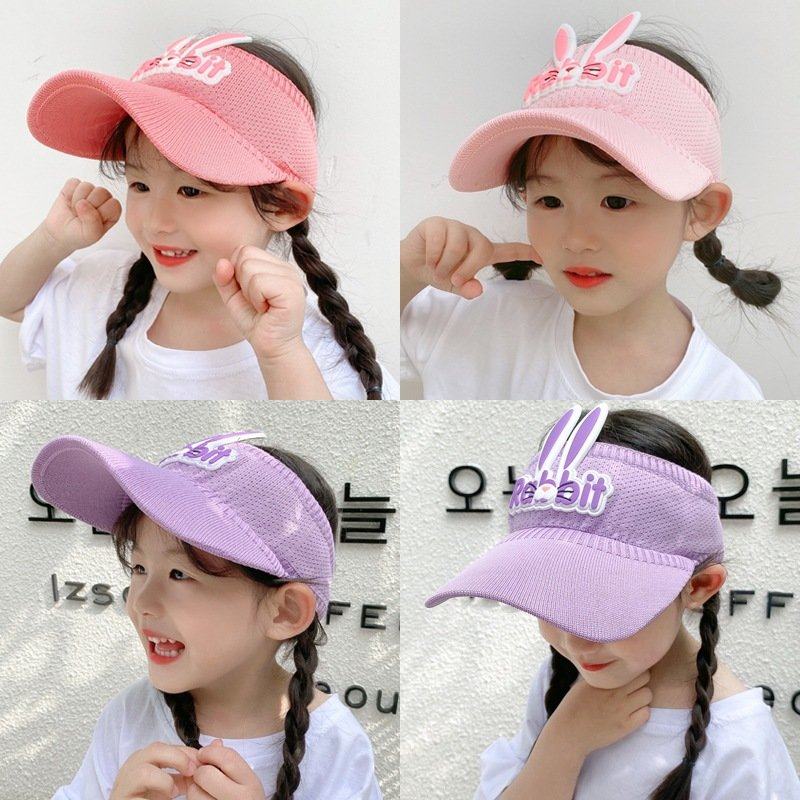 Children's empty top hair cartoon peaked cap sun hat summer net red men and women anti-ultraviolet sunscreen baby sun hat