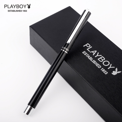 花花公子金属签字笔高档商务中性笔金属笔杆学生用0.5mm黑色水笔男女礼品笔广告笔礼盒装免费刻字定制logo