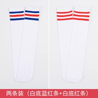 Синяя и красная полоса+красная полоса [средние чулки]