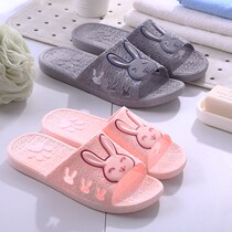 Cool slippers female summer cartoon cute couple Home home indoor non-slip bath bathroom summer rabbit slippers