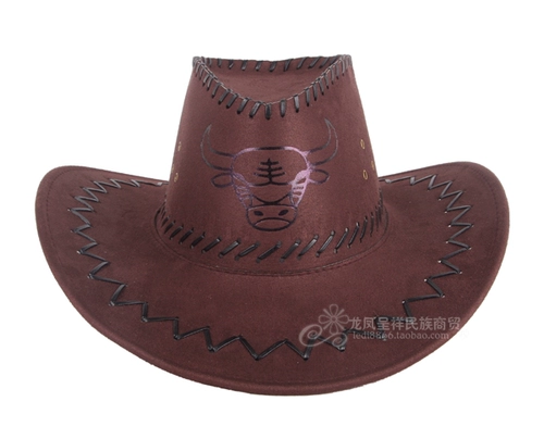 Западная ковбойская шляпа, прерийная дорожная солнцезащитная шляпа для мужчин и женщин, летняя крутая шляпа, монгольская искусственная кожа, дышащая шляпа с головой коровы, шляпа с большими полями