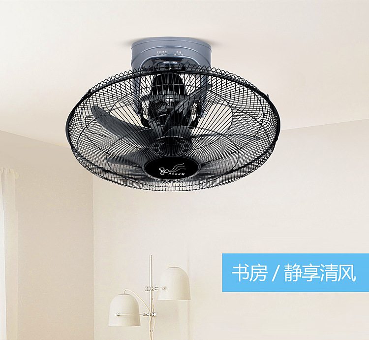 quạt trần gỗ Quạt trần điều khiển từ xa màu đen 16 inch Quạt trần 20 inch mái trường ký túc xá đồng 360 độ lắc đầu quạt trần điện - Quạt điện quạt mini sạc điện
