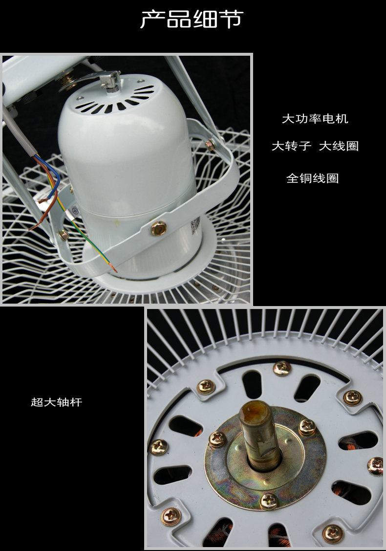 quạt trần 5 cánh Quạt trần mạnh mẽ 20 inch đầy đủ quạt mái kim loại công suất cao hộ gia đình quạt trần công nghiệp 360 độ lắc đầu quạt - Quạt điện quạt điện công nghiệp