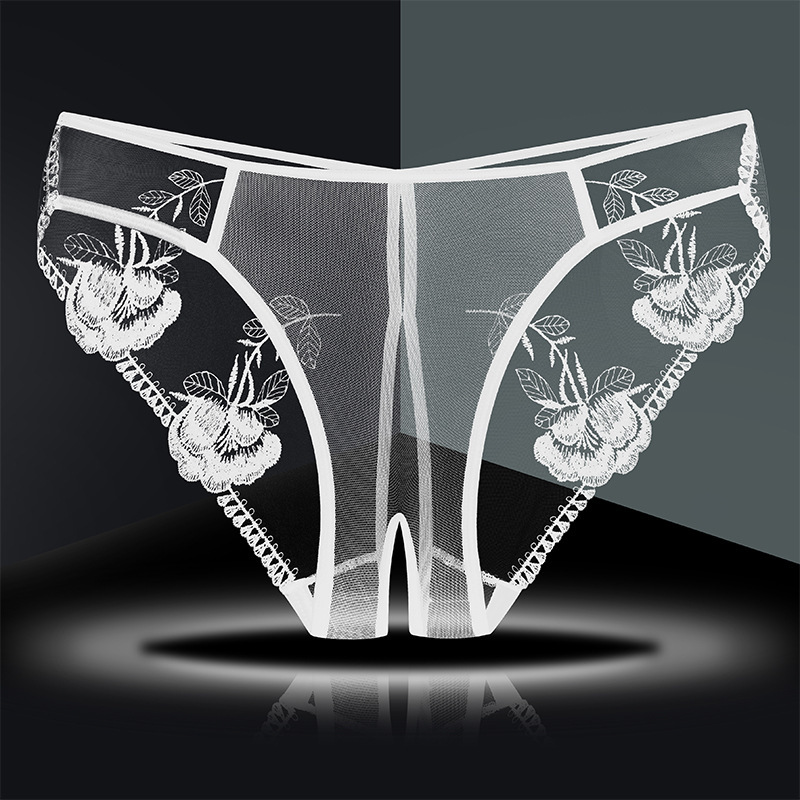 Sexy Women's Panties with Lace, Open Crotch, Cut-Out Design, Tempting, Open Crotch, Easy to Put on and Take Off