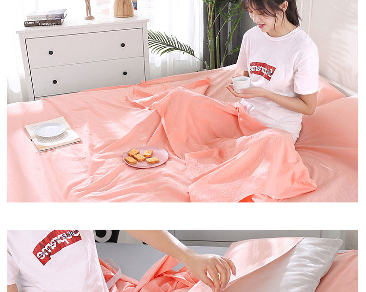 Детский спальный мешок 无印良品纯棉隔脏睡袋出差旅行便携式床单被套宾馆双人水洗棉被单 Muji