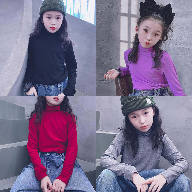 Cold bridesmaids custom men and women children high collars undershirts pure cotton 100 hitch blouses T-shirts warm up for a parenting style