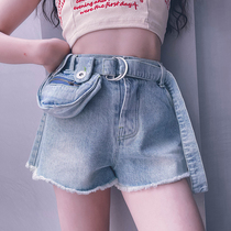 Cold Bridesmaid Custom Girl Pure Cotton Denim Shorts Soft Children Personality Hot Pants Tightness Waist Pants Parent-child