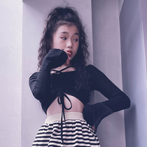 Cold Big Lady Custom Girl Pure Cotton High Waist Pumping Rope Long Sleeve High Waist Blouse Jazz Dance Female Ensemble Cast Out for parent-child