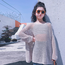 Cold bridesmaids custom girls summer foreign air stitch cardiovert hood jacket headband Hollowed-out Mesh Shirts for parent-child