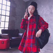 Cold bridesmaids customised men and women Childrens autumn and winter plaid shirts Inn wind long sleeves pure cotton linen jacket for parent-child