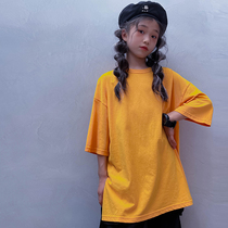 Cold bridesmaids customised men and women Childrens pure cotton slim T-shirt Leisure loose pure Color Street Dance Performance blouses parent-child