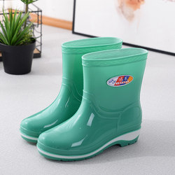 Summer mid-tube fruit green boots rain women's fashion shoes rubber pastoral shoes, kitchen non-slip water shoes, mid-low tube water boots, mother's rain boots