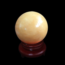 Natural yellow jade feng shui ball swing piece Home Decorative Goods Poly and Cairowan career Living room Yellow water crystal jade ball