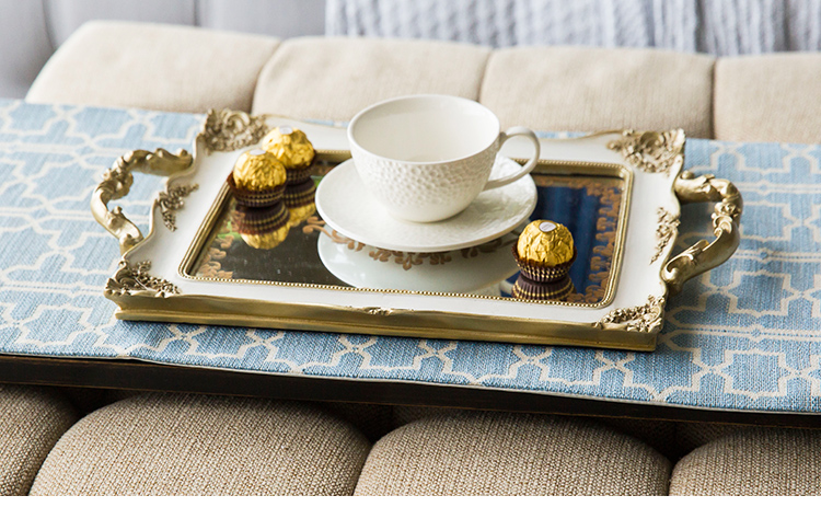 Nhà thiết kế hiện đại người Mỹ jacquard bàn vải vải cờ bàn khăn trải bàn cà phê cờ giường có thể được tùy chỉnh - Khăn trải bàn khăn trải bàn dưới kính bàn gỗ