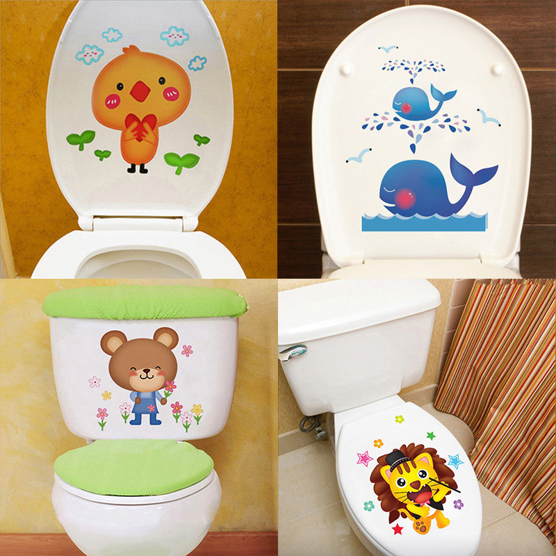 Toilet sticker Decorative Horse Lid Sticker Cute Cartoon Small Pattern Creative Kindergarten Makeup Room Waterproof Wall Sticker