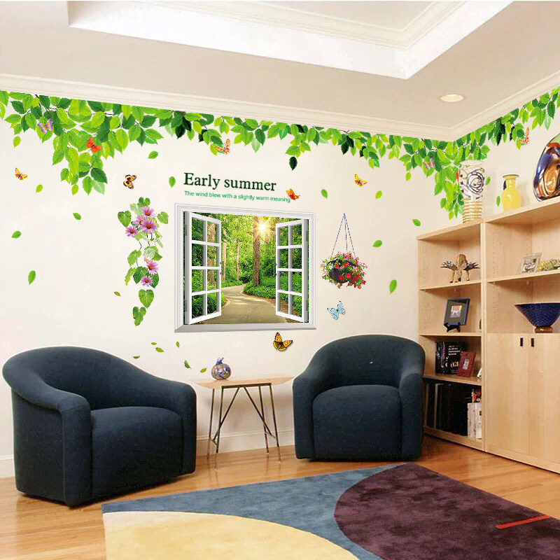 Small frescoed bedroom with wall Wall Wall wall Wall Paper Stickler self-adhesive Living room TV Background Wall Sticker Wallpaper