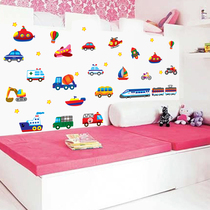 Cartoon car Wall sticker boy bedroom childrens room wall sticker kindergarten classroom layout decoration wallpaper