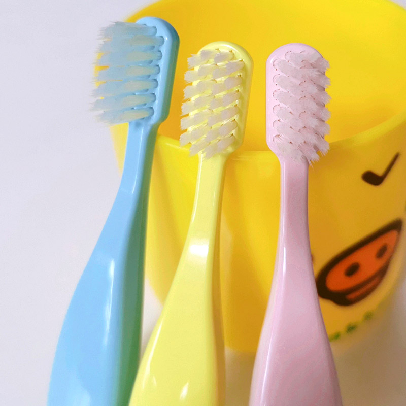 Japanese chubby children's toothbrush soft hair short handle infant baby training toothbrush deciduous teeth 1-2-3-4 years old
