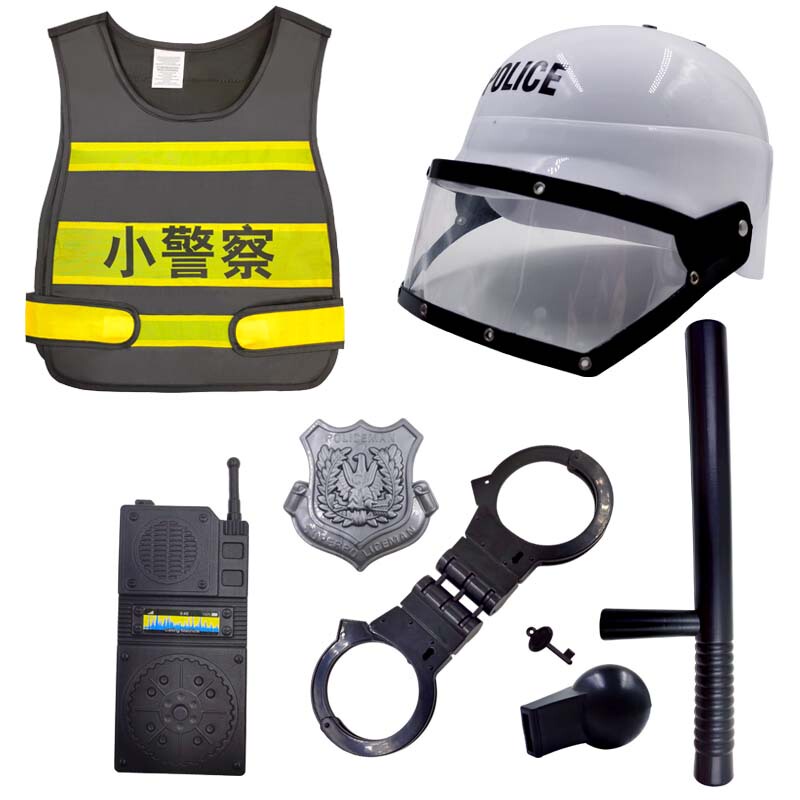 Kindergarten Area Corner Toys, Children's Career Experience Props, Firefighter Clothing, Vest, Hat, Small Police Equipment