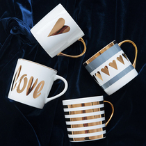 Mi Lifeng Things with Wind Gold Golden Ceramic Cup Mark Cup Companion Gift Cups Home Water Cup Coffee Cup Lovers Cup