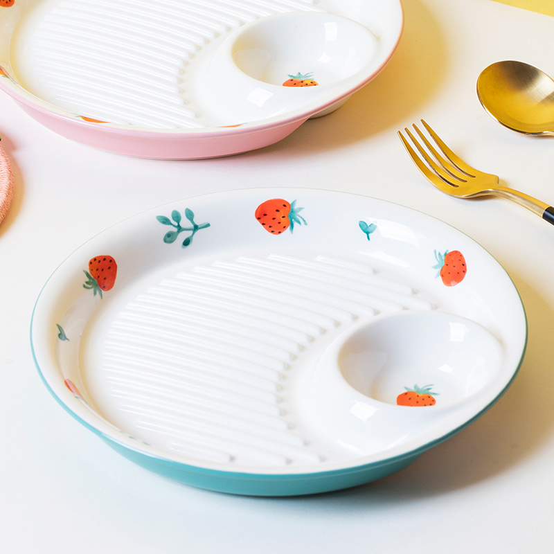Milli Feng Dumplings with Aegean Dish with Ceramic Fruit Divide Circular Dumplings