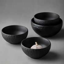 Mili Feng Black Ceramic Bowl Household with 2022 new tableware Superior Rice Bowl of Noodle Bowl for dinner