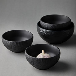 Mili Fengwu Black Ceramic Bowl Household 2025 New Tableware High-End Rice Bowl Noodle Bowl Soup Bowl Eating Bowl