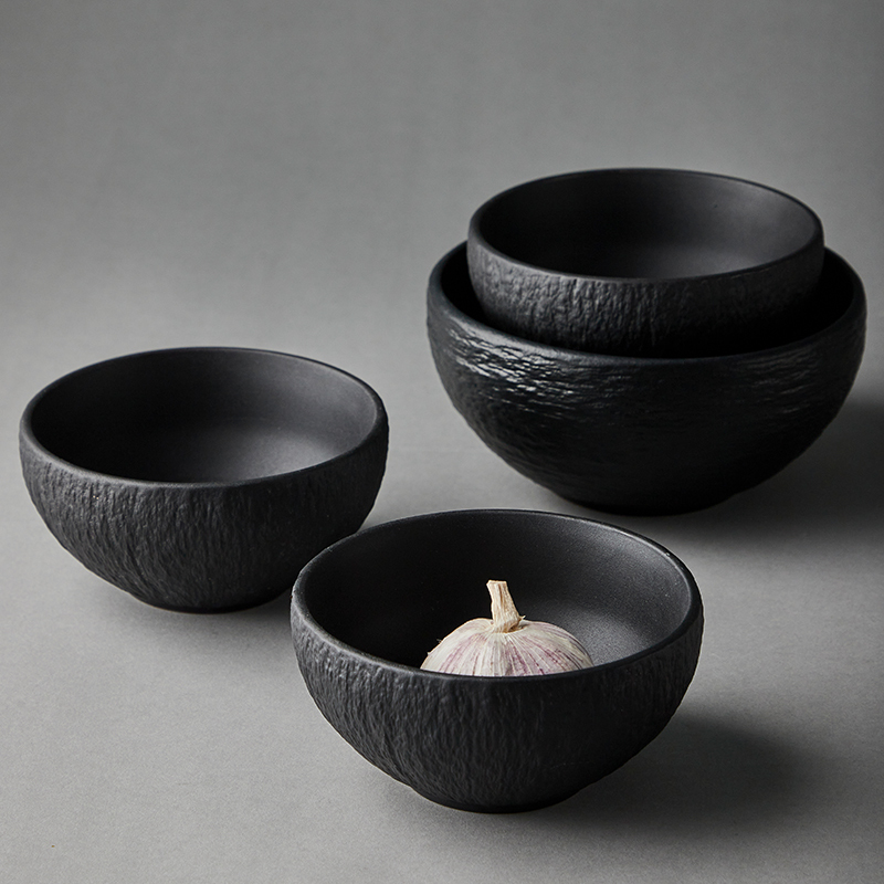 Mili Fengwu Black Ceramic Bowl for Home Use 2026 New Style Tableware High-End Rice Bowl Noodle Bowl Soup Bowl Eating Bowl