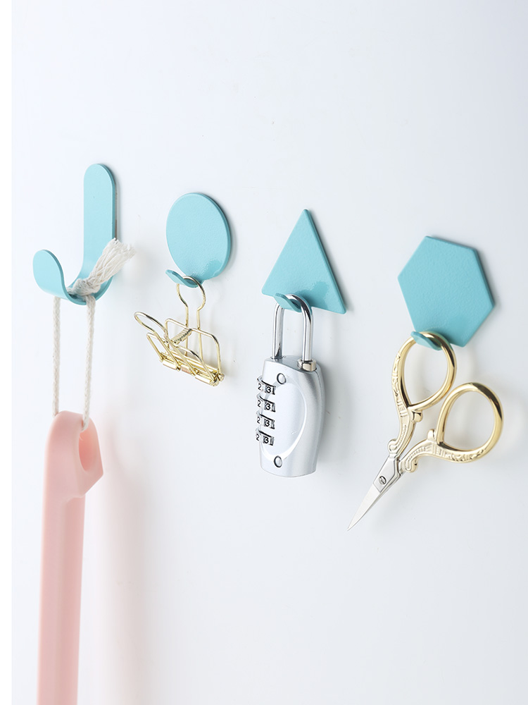 Mi Standers Creative Geometry Iron Art Small Hook Adhesive Decoration Hook Wall Free From Stiletto Bathrooms With No Marks And Sticky Hook