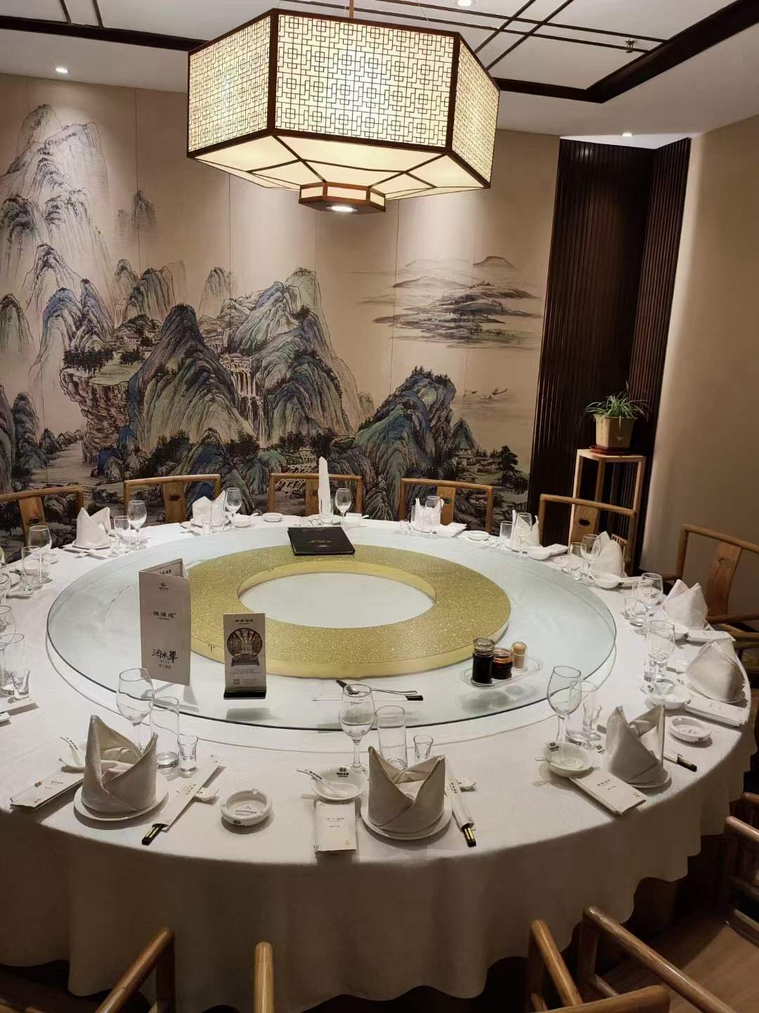 Hotel Electric Dining Table Big Round Table Remote Control Automatic Turntable 30 People 20 People Hotel Bag Compartment Removable Folding Round Table