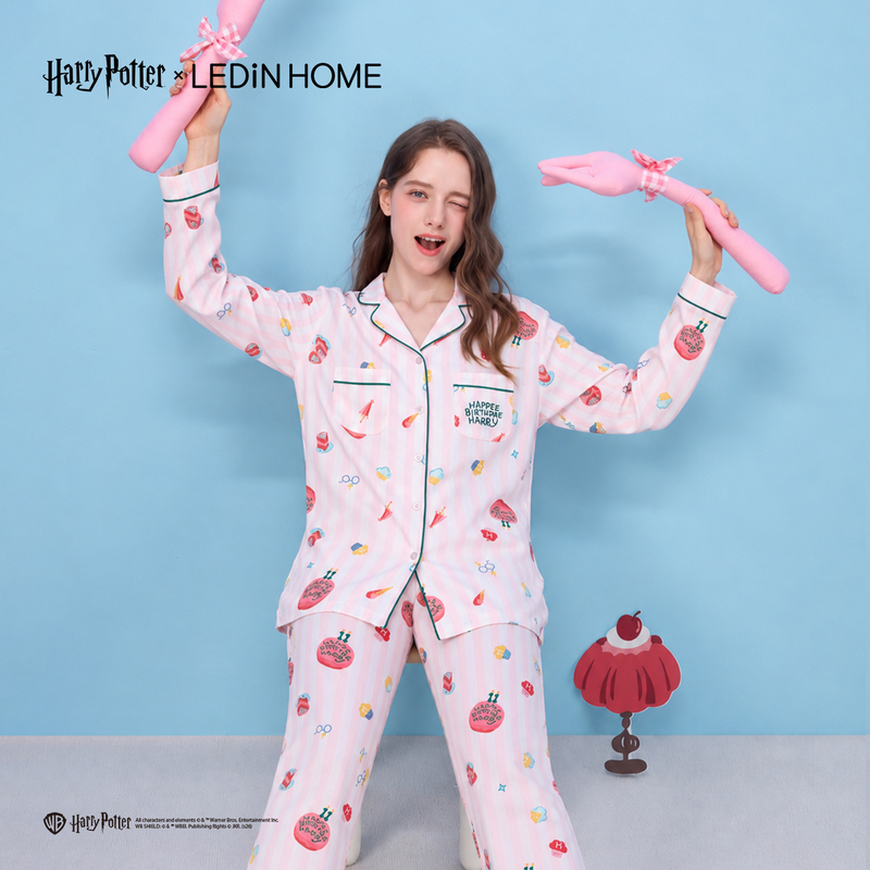 Letin's New Pajamas Harry Potter Double-Pocket Anti-Bump Loungewear Set Tencel Birthday Gift