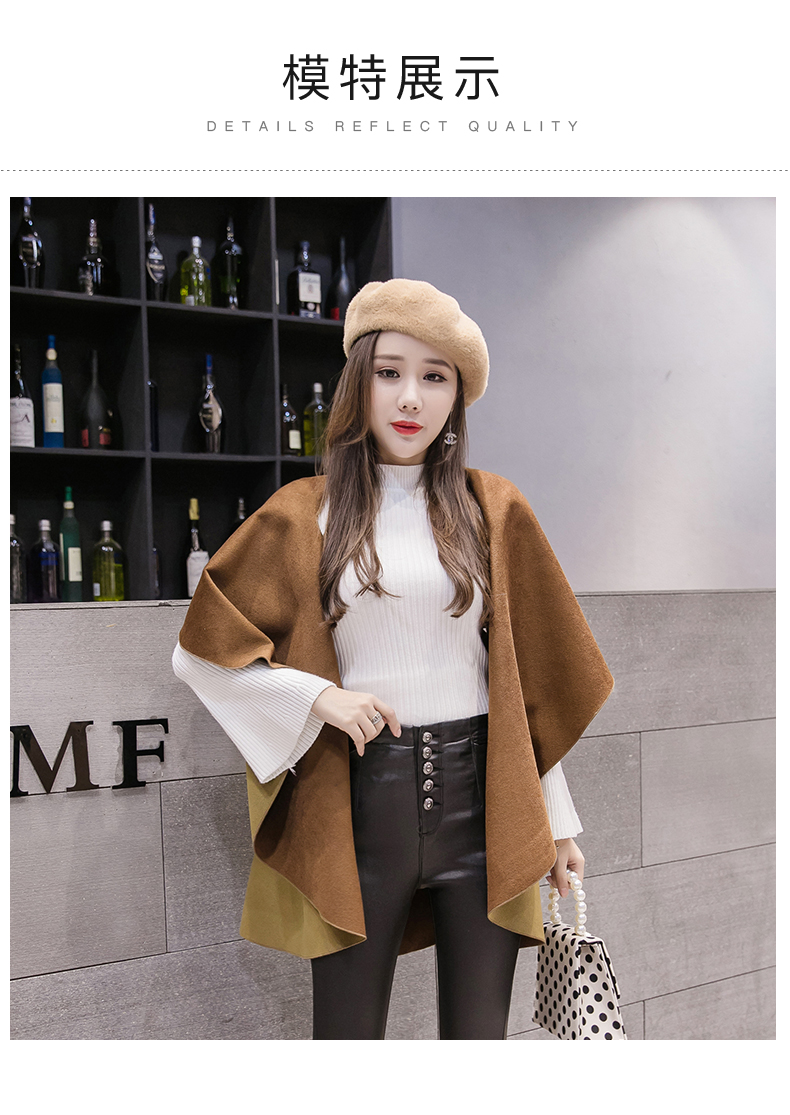 Mùa thu và mùa đông của phụ nữ áo khoác len hai mặt mới kích thước lớn áo rộng học sinh áo choàng mỏng manh hoang dã - Áo len lót đôi áo khoác nhẹ nữ