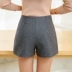 2018 mới mùa thu và mùa đông size lớn eo cao quần short len ​​nữ rộng rãi phù hợp với quần ống rộng Một chiếc quần giản dị