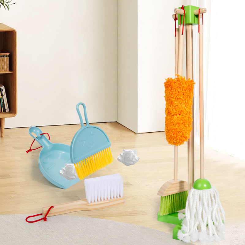 Children's Baby Toy Mop Broom Dustpan Set for Cleaning and Sweeping