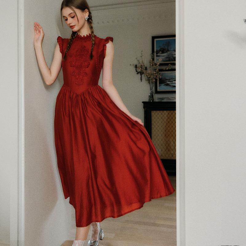 Lkone「Fragrant Cherry」French Retro Palace Style Heavy-Duty Sleeveless Waist-Cinching Design Dress for Summer Lkone「Fragrant Cherry」French Retro Palace Style Heavy-Duty Sleeveless Waist-Cinching Design Dress for Summer