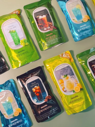 Корейский жидкий напиток кофе плюс лед, пакеты с питьем, малиновый фруктовый аромат.