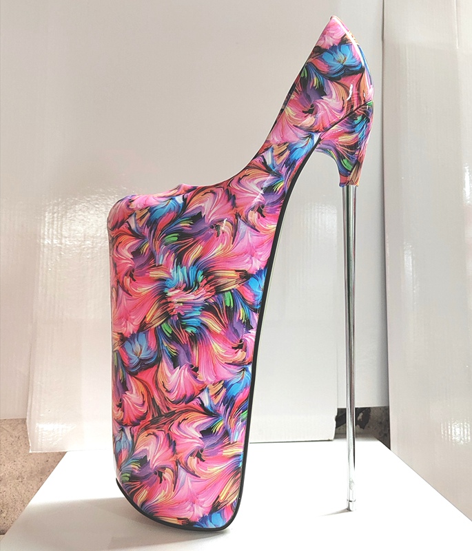 2025 New Ultra-High Stiletto Heel 30cm Steel Heel Women's Shoes Large Size Sexy High Heels Sky-High Shallow Pink Pumps