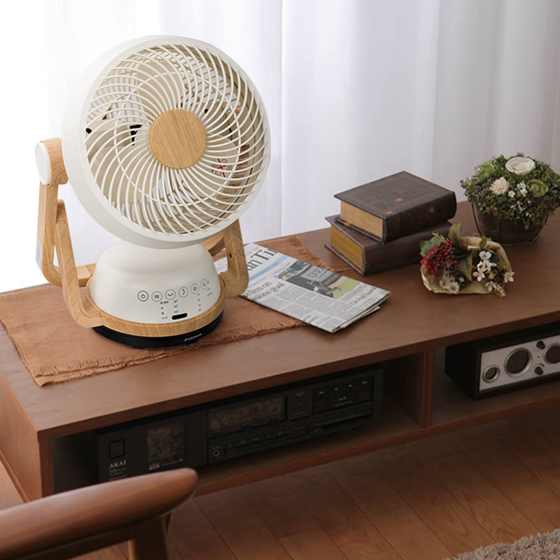 Quạt điện Nhật Bản cổ điển cảm ứng điều khiển từ xa lắc đầu nhập khẩu gỗ hạt máy tính để bàn hương liệu quạt lưu thông không khí - Quạt điện quạt akifan