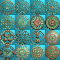 YUH145-192 Finely Carved Grey Scale Computer Floating Engraving Figure Circular Ocean Flower Collection Computer Floating Engraving with Line