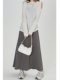 Linfanging Gray Micro-Elastic Dress Spring Versatile Loose A-Line Long Slip Dress Women's Casual Long Dress