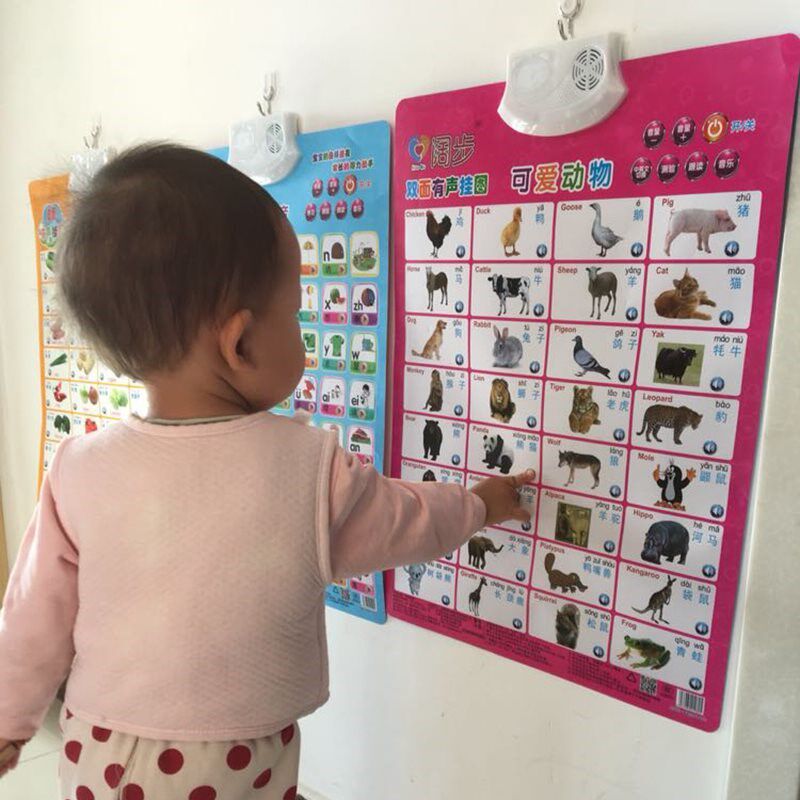 Will's early paper picture wall stickers Audible number of children Learn talking wall The wall baby teaches literacy hair early