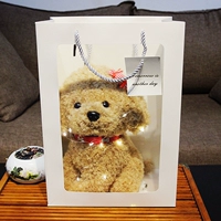 Светло -коричневый+голова цветок случайный (кукла+сумочка+цветная лампа)